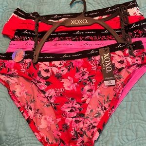 NWT XOXO Intimates 5 pack panties XL